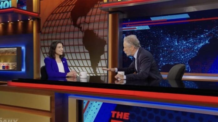 Jon Stewart In Talk With Lina Khan About AI And Apple 